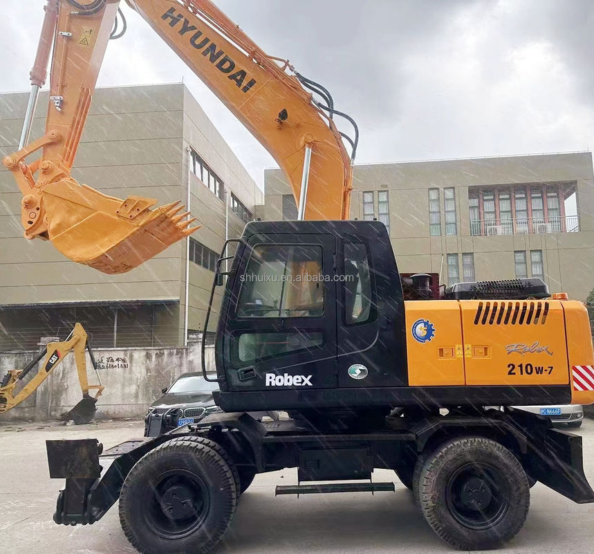 Second Hand good quality wheeled excavator HYUNDAI210W 21T Used Excavator Digging Machine for sale