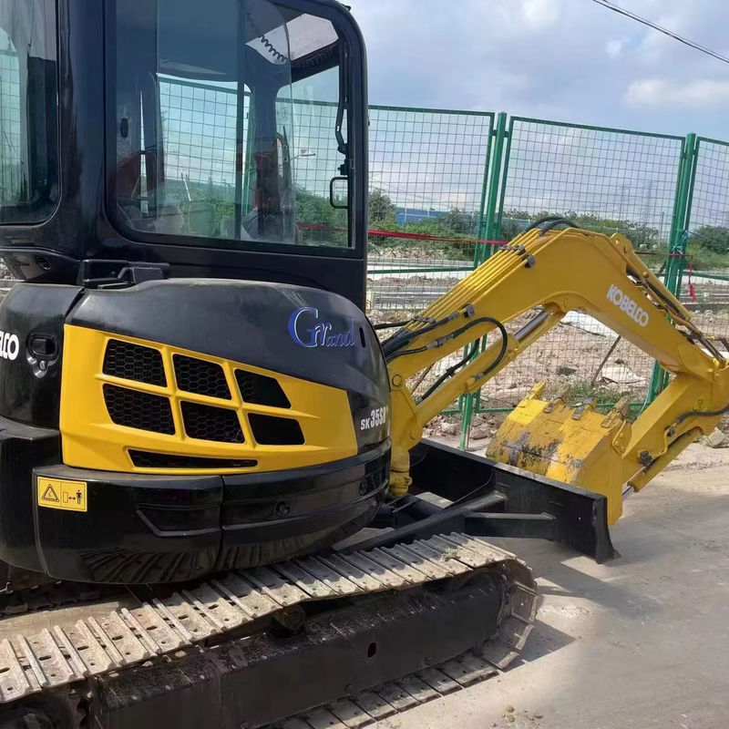 3.5 Ton Kobelco Sk35 Used Kobelco Excavator Magic Screed Blue Color
