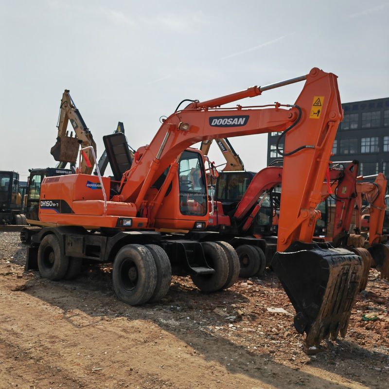 90 New Wheeled Excavator Second Hand DOOSAN DH150W-7 Used 4 Wheeled Digger