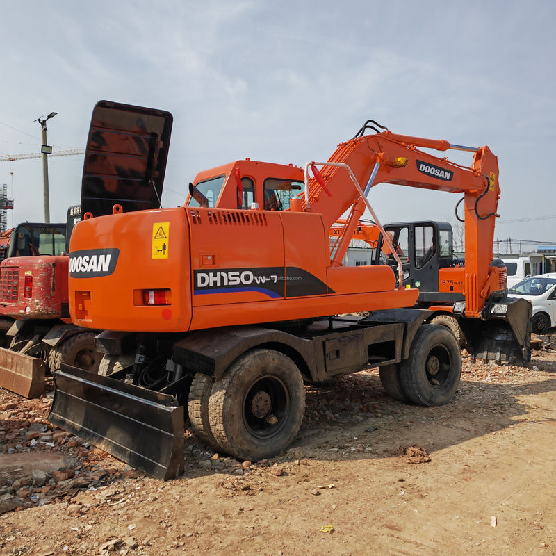 90 New Wheeled Excavator Second Hand DOOSAN DH150W-7 Used 4 Wheeled Digger