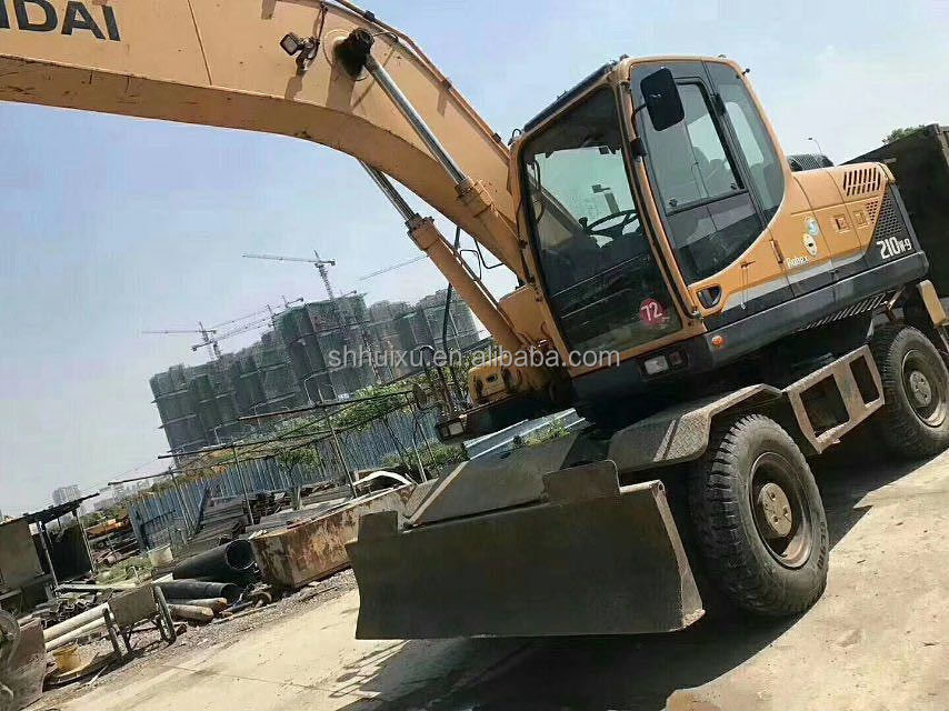 korea original 2014 Used hyundai r210w-9 wheel excavator/ tyre machine R210w-9 hyundai for sale