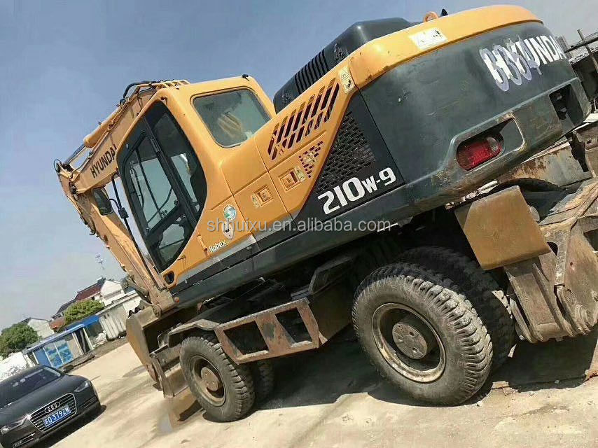 korea original 2014 Used hyundai r210w-9 wheel excavator/ tyre machine R210w-9 hyundai for sale