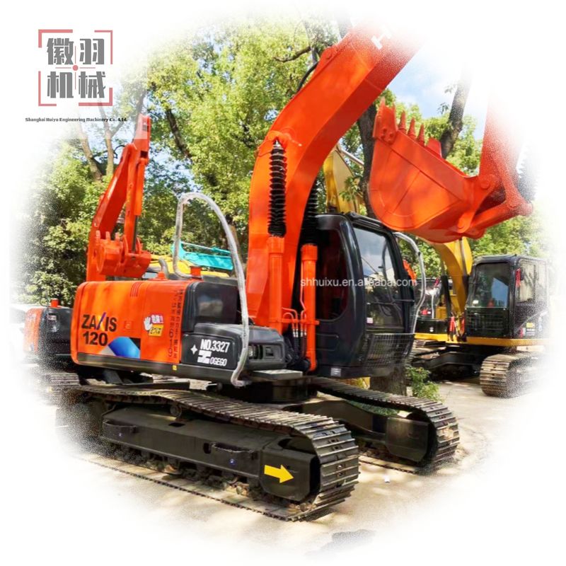 Used hitachi zaxis 120 electric crawler mini excavator tracks excavator jobs construction equipment