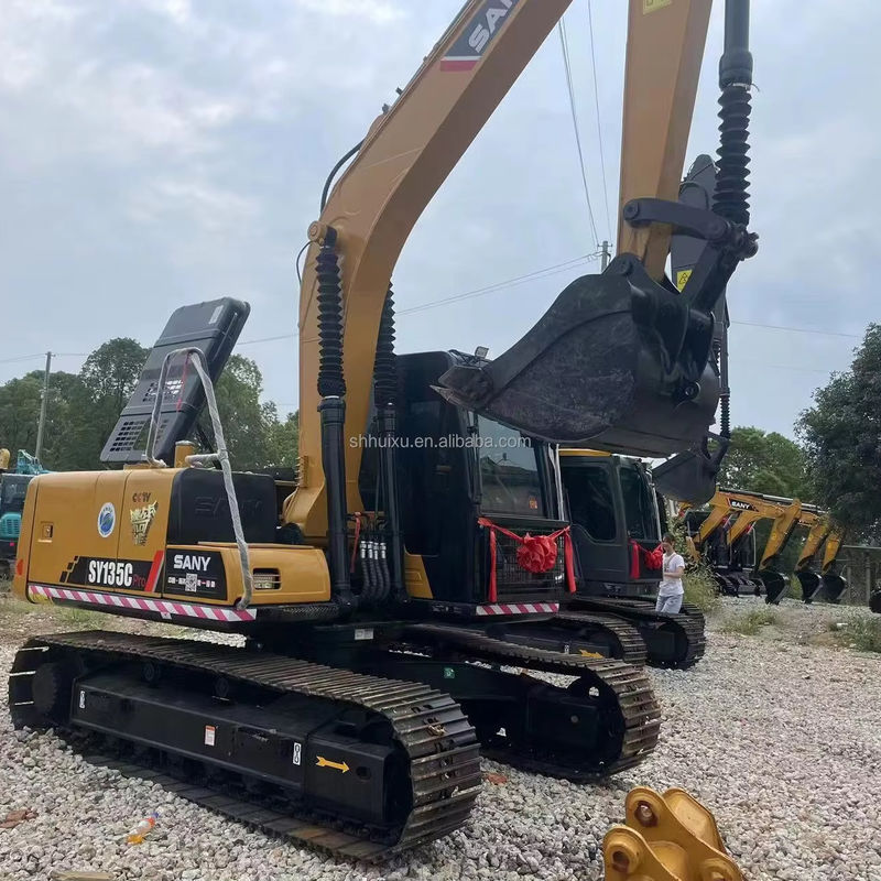 Chinese Excavator Sany 135 Used Sany Excavator 13 Ton Cummins Engine Yellow