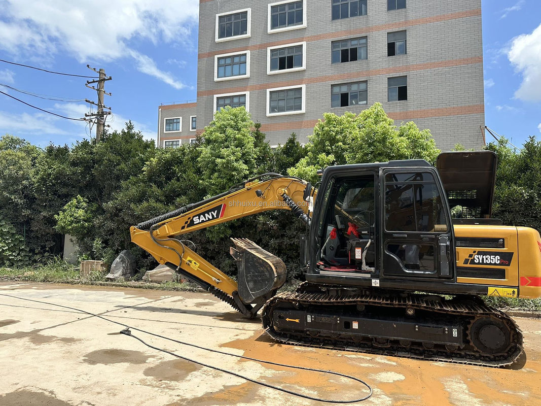 Chinese Excavator Sany 135 Used Sany Excavator 13 Ton Cummins Engine Yellow