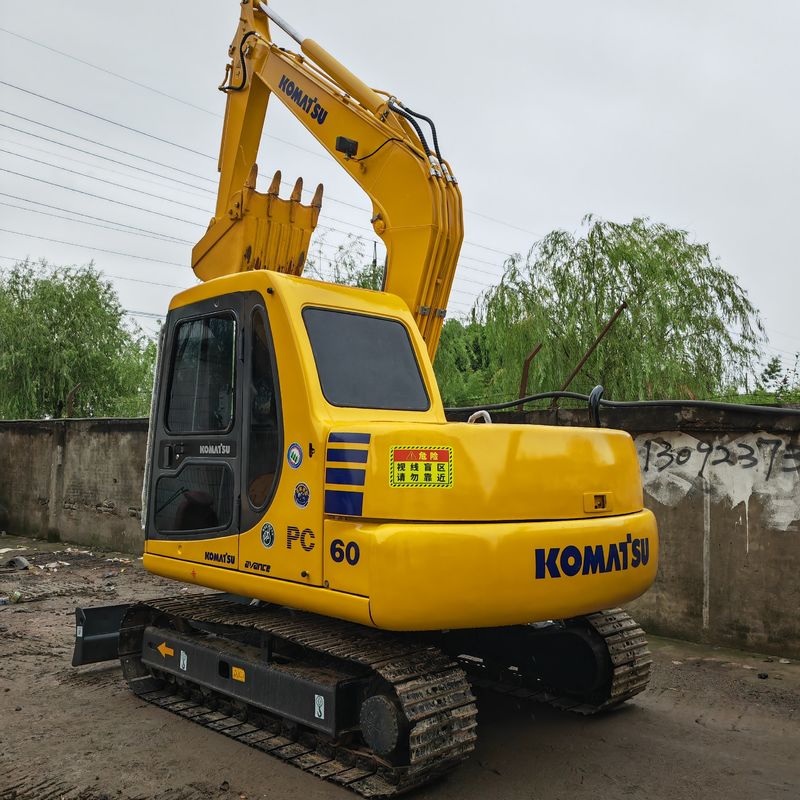 Yellow Mini Used Excavator 6T Second Hand Komatsu Pc60 Original Color